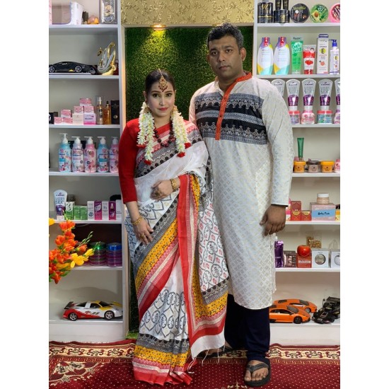 Falgun Special Couple Sarree and Punjabi