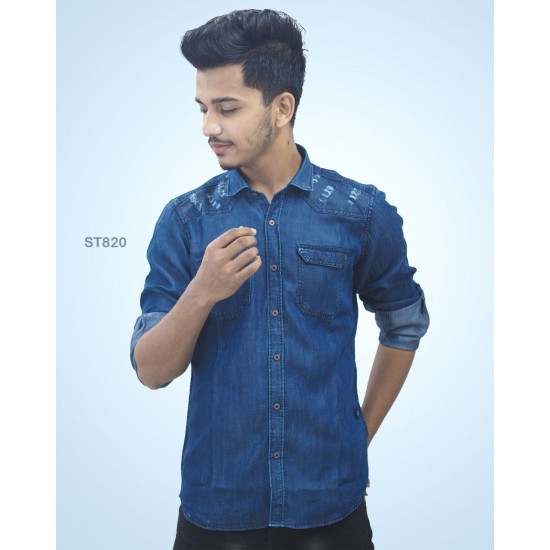 Denim Casual Long Sleeve Shirt