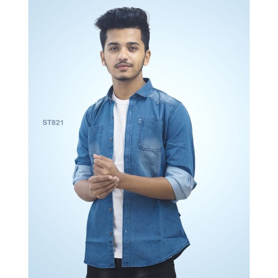 Denim Casual Long Sleeve Shirt