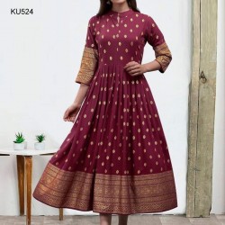 Printed lilen Kurti For Women