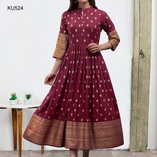 Printed lilen Kurti For Women