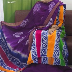 Unstitched Mom Batik Salwar Kameez with large Orna