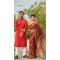 Couple Block Print Cota Saree and Slab Cotton Punjabi