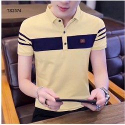 Trendy Contrast Half Sleeve polo Shirt