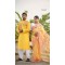 Couple Block Print Cota Saree and Slab Cotton Punjabi