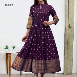 Printed lilen Kurti For Women