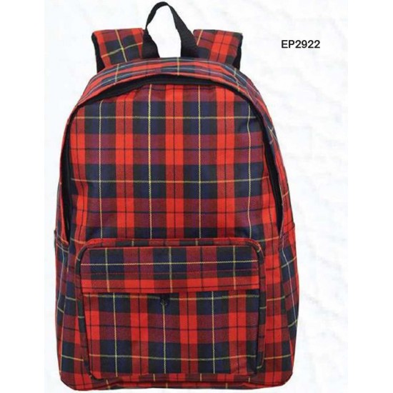 Espiral Grameen Check Nylon Fabric Super Light Weight Traveling School College Backpack