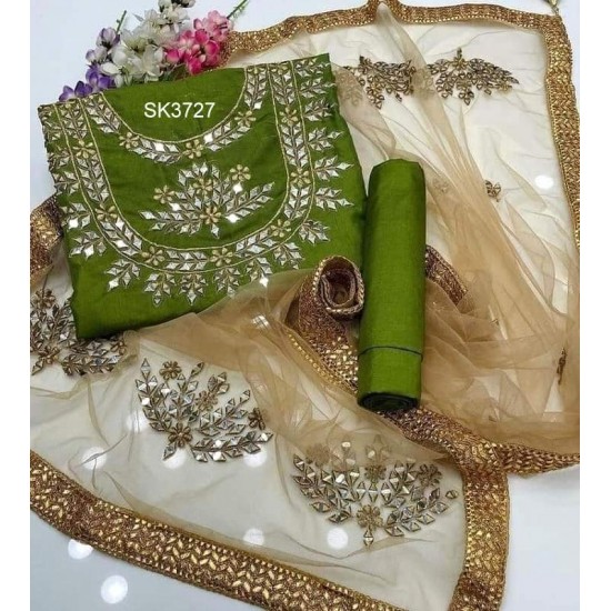 Unstitched Original Indian Samu Silk Salwar Kameez