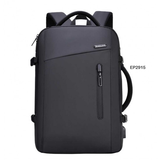 Shaolong 2020-1# 19 Inch Premium Quality Laptop Business And Travel Backpack With USB Port (Black)