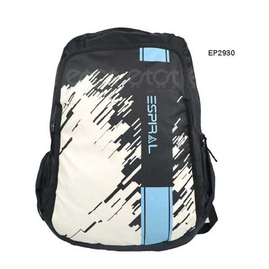 ESPIRAL 201901 Nylon Fabric And Super Light Weight Water Resistant & Washable School Collage & Traveling Backpack Bag (Black)