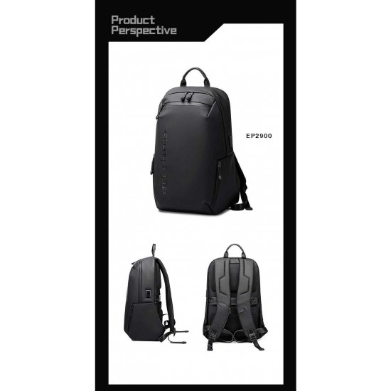 ARCTIC HUNTER Men's Backpack Multifunctional Waterproof Laptop USB Charge Outdoor Sport School Travel Bag Black B00423