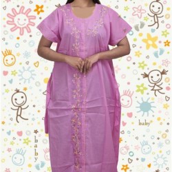 Embroidery Open Button Cotton Mexi