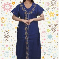 Embroidery Open Button Cotton Mexi