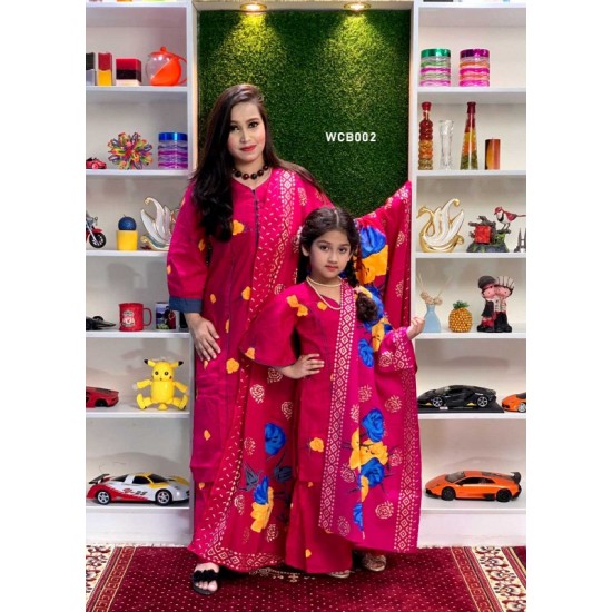 Mom and Baby Matching Screen print ready salwar kameez