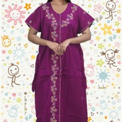 Embroidery Open Button Cotton Mexi