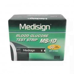 MS-1D Medisign Blood Glucose Test - 50 strips