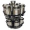 Stainless Steel and Glass Revolving Spice Rack with 12pcs Jars