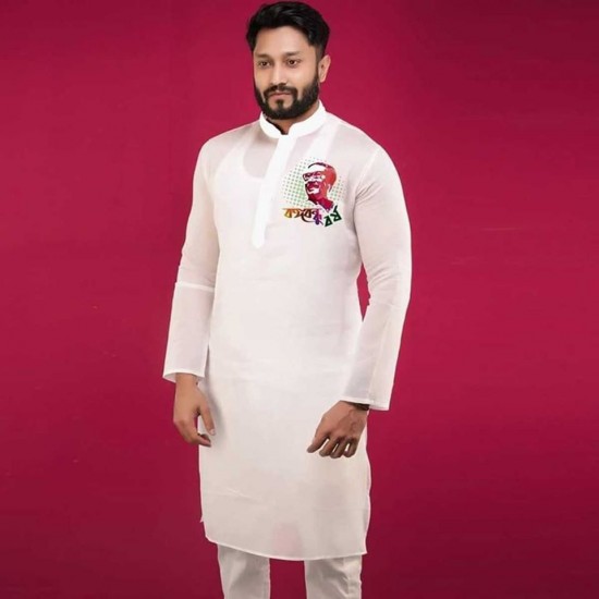 Printed Men's Semi Long Punjabi