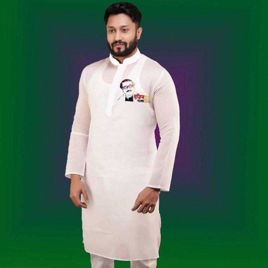 Printed Men's Semi Long Punjabi