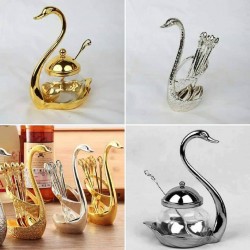 Golden & Silver Swan Spoon Set