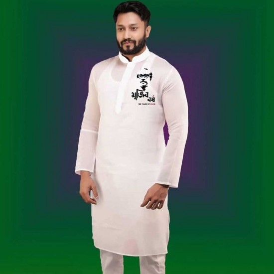 Printed Men's Semi Long Punjabi