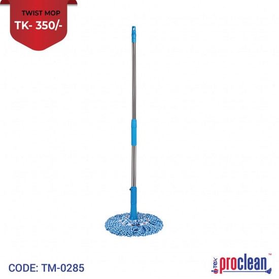 Proclean Twist Mop Microfiber Twist Mop For Floor Cleaning Floor Mops Self Wringing Mop With Wringer Self Wringing Mop Commercial Telescopic Mop With Stainless Steel Handle