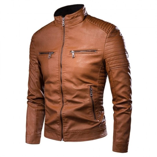 Artificial Soft Leather Jacket For Men JKT141