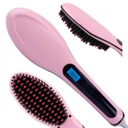 Electric Fast Hair Straightener Comb LCD Iron Brush Auto Hair Massager Tool