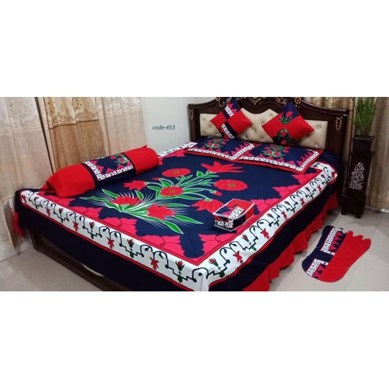 king size cotton 8pc(1 set) bed sheet
