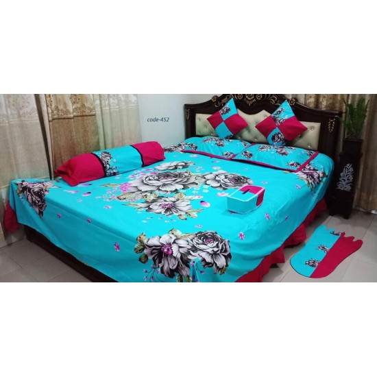 king size cotton 8pc(1 set) bed sheet