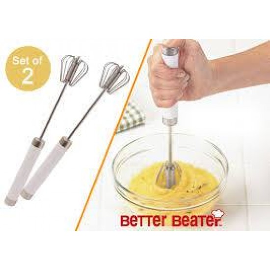 Press and Spin Action Whisk Set of 2